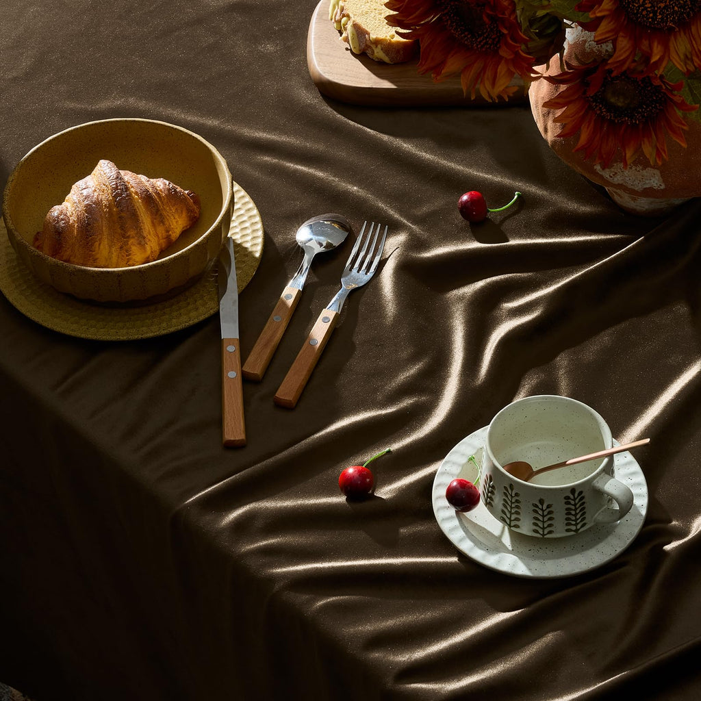 Fall Brown Velvet Tablecloths Rectangular French Luxury Solid Table Cloth