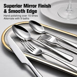 Silverware Set for 8, 40-Piece Forged 18/10 Stainless Steel Flatware Set, Mirror Finish Cutlery Set Dishwasher Safe
