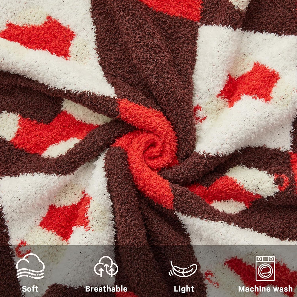 Christmas Knit Throw Blanket - Super Soft Cozy Fuzzy Blankets for Couch, Sofa & Bed, Holiday Throw Blanket,50"x60"
