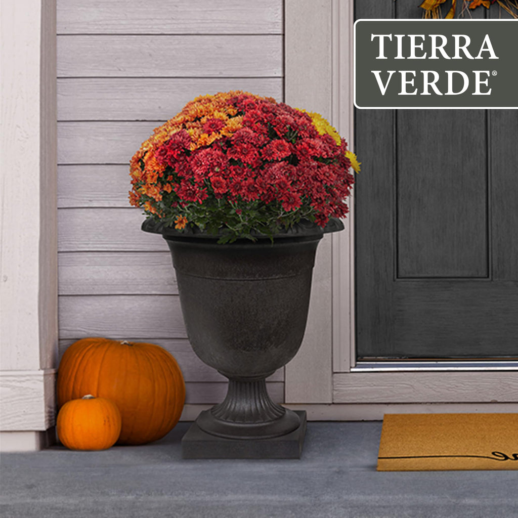 Crescendo Self-Watering Urn Planter, Slate, 19" x 23"