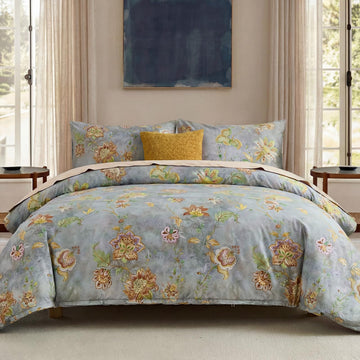 100% Cotton Duvet Cover Farmhouse Boho Duvet Cover Set with Zipper Closure & Corner Ties, 3-Piece Ultra