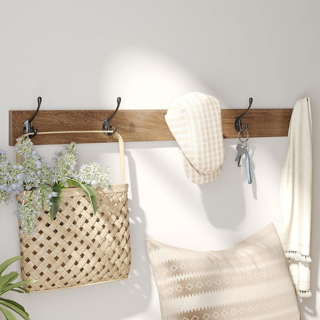 Rattan Entryway Bench with Seat Cushion & Coat Rack, Shoe Storage Cabinet with 2 Flip Drawers, Narrow Shoe Rack, 5