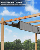 10x10 ft Outdoor Pergola with Retractable Canopy Upgraded Outdoor Aluminium Pergola