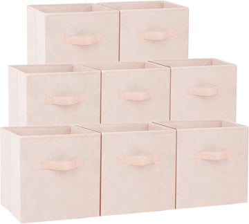 Storage Cubes - 13 Inch Heavy Duty Fabric Storage Bins for Shelves Closet Cube Organizer - 8 Pack Collapsible Cube