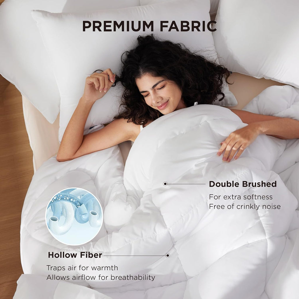 Comforter Duvet Insert - Quilted Comforters, All Season Duvet, GentleSoft Down Alternative Bedding Blanket