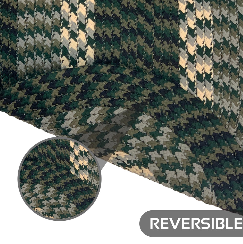 Braided Rug, Alpine Braid Collection - Durable, Stain Resistant, Reversible Indoor Utility Rug, 100% Polypropylene