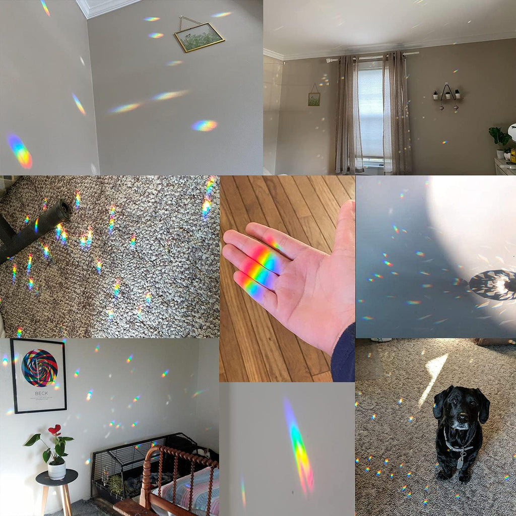 Clear Glass Crystal Ball Prism Suncatcher Rainbow Maker, Sphere Faceted Gazing Ball for Window, Feng Shui