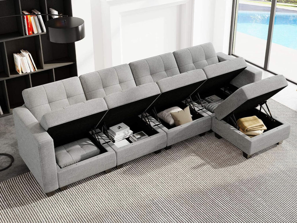 Modular Sectional Sofa L Shaped Sofa Couch with Storage Seats Convertible Sectional Couch Modular Sofa with