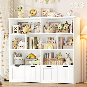 Toy Storage Organizer with Movable Drawer Toy Organizer for Kids | Kids Bookshelf and Toy Chest Storage with Hidden
