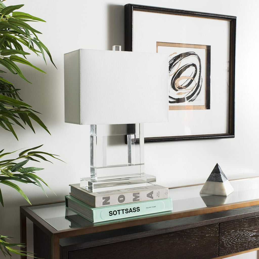 Town Square Modern Square Crystal 21-inch Bedroom Living Room Home Office Desk Nightstand Table Lamp (LED Bulb Included)