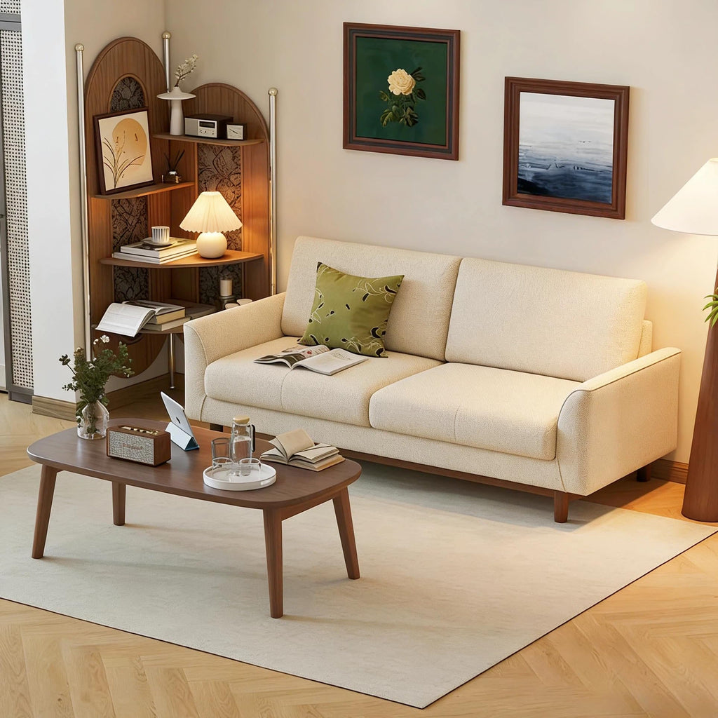 Folding Coffee Table, Coffee Tables, Folding Legs Minimalist Solid Wood Side Table, Walnut Color.(31.5IN)