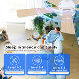 White Ceiling Fans with Lights - 46" Flush Mount Low Profile Ceiling Fan Light with 5 Double-Sided Blades, 6 Speeds 3CCT Reversible Motor, Modern Ceiling Fan for Indoor/Outdoor Patios A101-B0DKDZR3JH