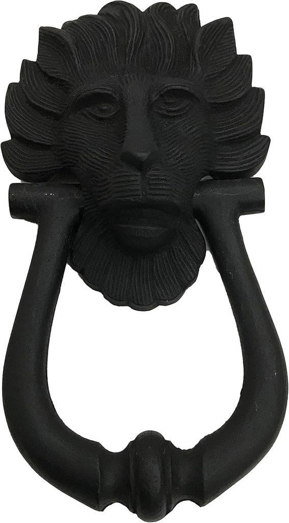 7.5" - Flaming Mane Lion - BB-269 - Door Knocker - Cast iron with black finish. Classic door Knocker-BB-269 (2)