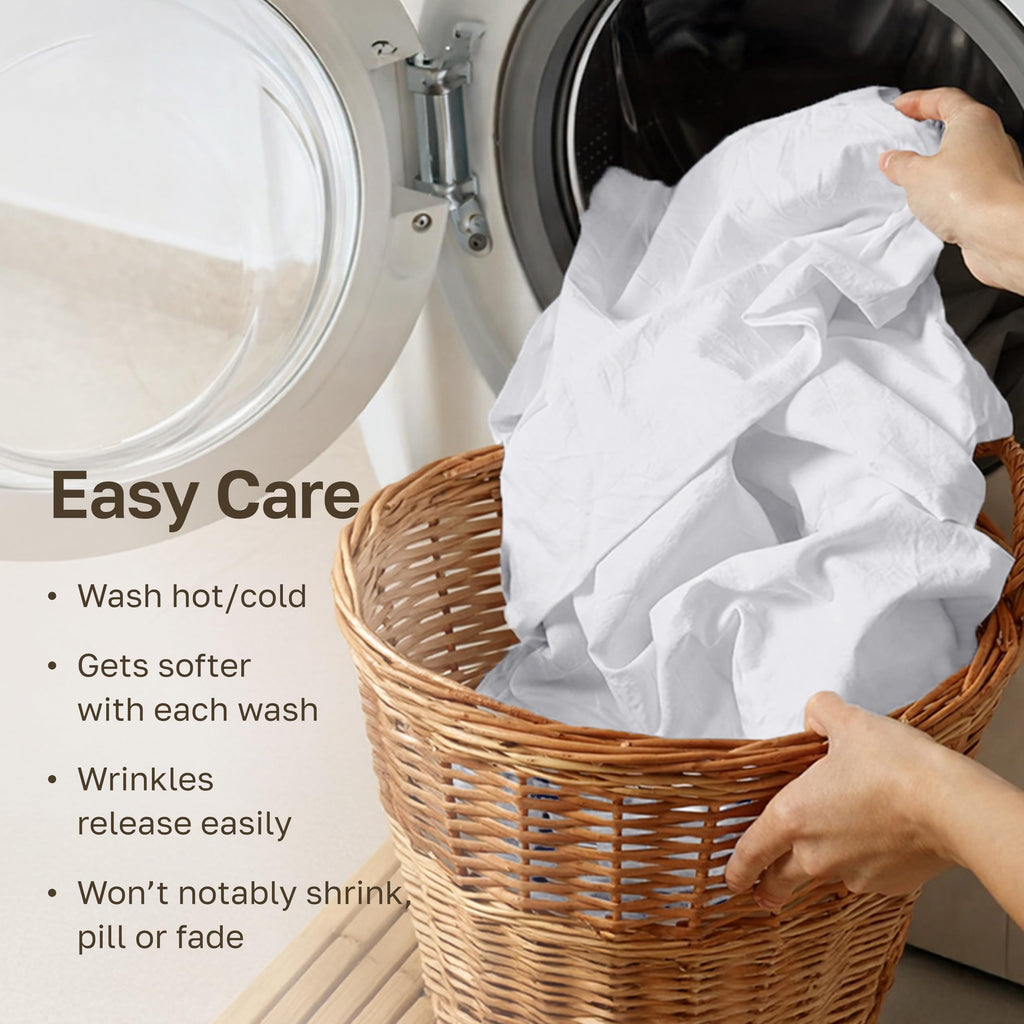 2 Pack 100% Organic Cotton Percale Sheets, White