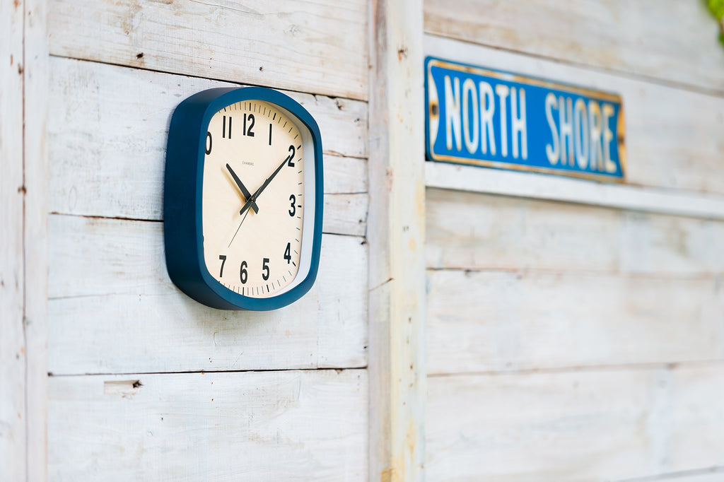 Japanese Wall Clocks-Handcrafted Solid North American Beech Wood, Battery Operated, Square Rustic Decorative, Made in