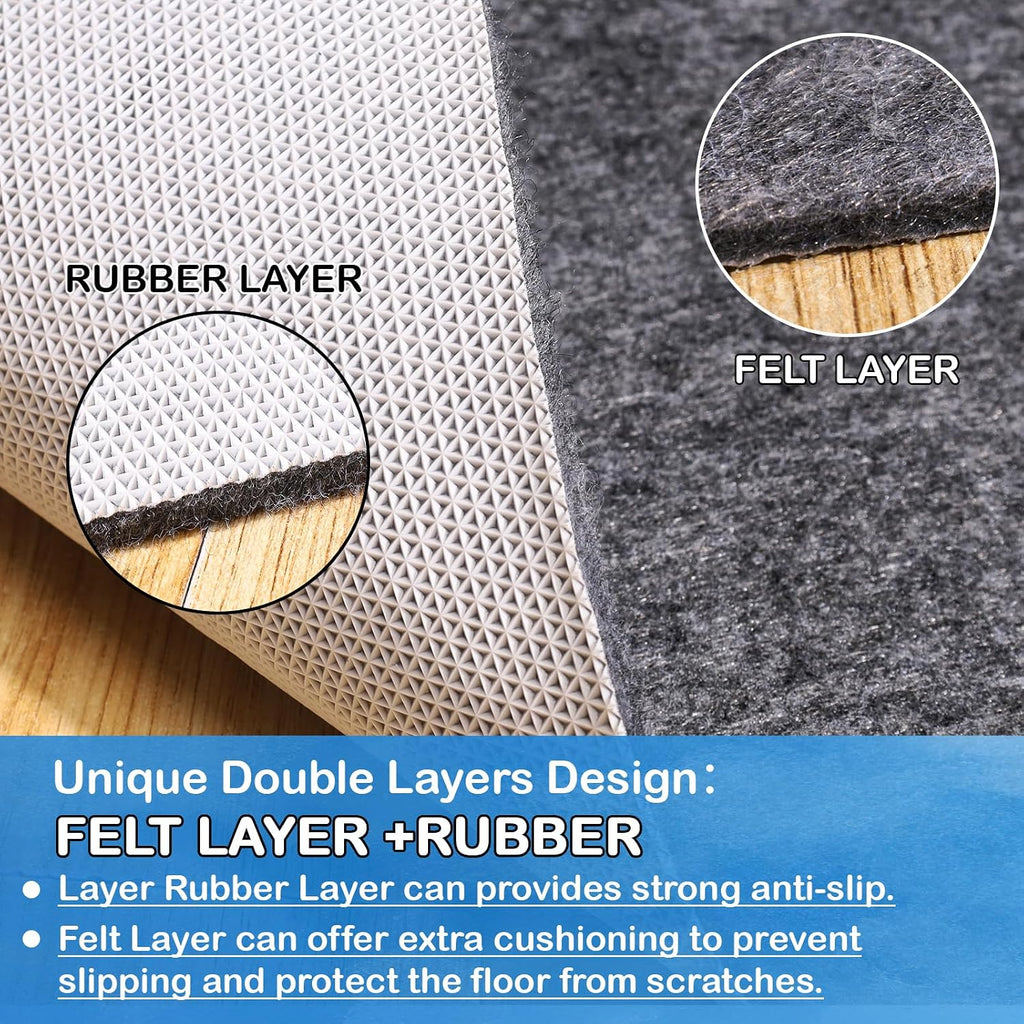 Non-Slip Rug Pads 1/4" Thick, 8x10Ft Waterproof Rugs Non Skid Rug Pad for All Floors and Finishes Durable Hardwood
