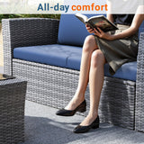 Wisteria Lane 4 Piece Patio Furniture Set, Wicker Outdoor Patio Conversation Furniture Set
