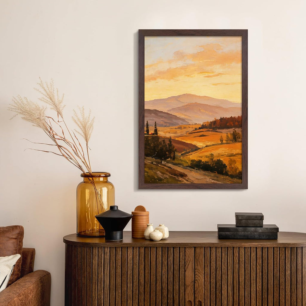 24x36 Poster Frame Walnut Woodgrain, with Plexiglass and Wall Mount | Poster Frames 24 x 36 inches or 24x36 Picture