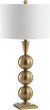 33" Brass Gold Stacked Orb Metal LED Table Lamp, Contemporary Transitional Iron Bedside Lamp Bedroom