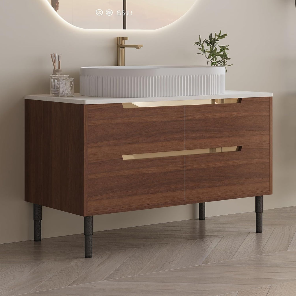 36" Bathroom Vanity with Sink & Countertop - Freestanding Modern Vanity Cabinet
