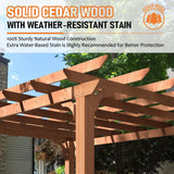 10' x 12' Patio Pergola, Cedar Wood Pergolas with Solid Stru - Image 4