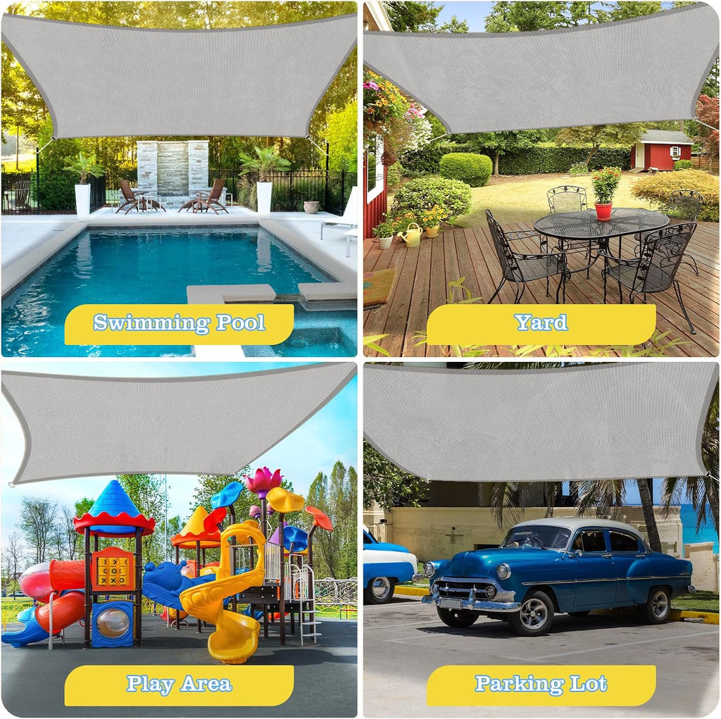 Sun Shade Sail,UV Protection Beach Shade Canopy Wind Sail | Heavy Duty,Tear and Rust Resistant Patio sail Shade for
