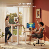 Standing Desk, 48 × 24 Inches Electric Height Adjustable, Sit and Stand Up, Computer Office Desk with Splice Board