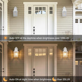 Dusk to Dawn Outdoor Lighting Fixtures - Sensor Exterior Lights, White Porch Lights, Waterproof Wall Lanterns