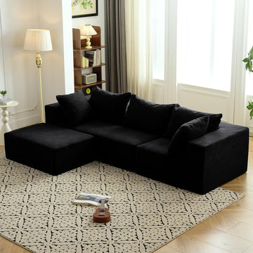 Modular Sectional Sofa - Modern L Shaped Boneless Couch with Deep Seat
