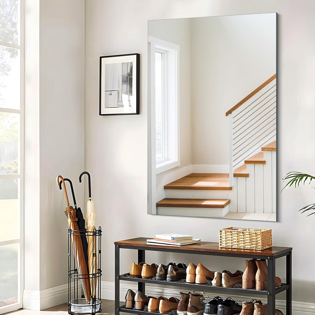Frameless Mirror, 30x48 Rectangle Bathroom Mirrors for Wall, Large Frameless Vanity Mirror Over Sink with Polished