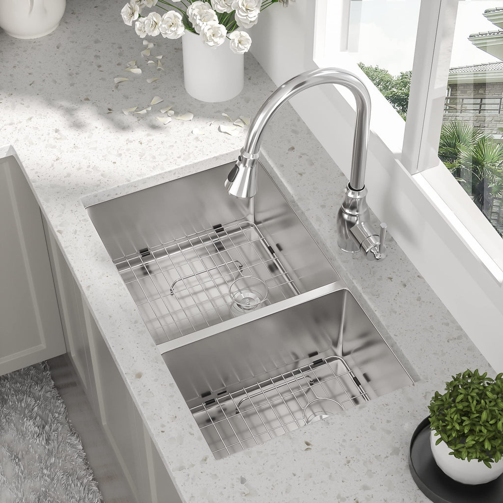 33 Undermount Double Bowl Kitchen Sink
