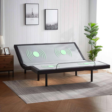 Queen Adjustable Bed Frame with Massage and Wireless Remote, Electric Base with Head and Foot Incline, Zero Gravity