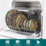 12 Pieces Dinnerware Sets, Plates and Bowls Set, Porcelain Dishes Set for 4, Microwave and Dishwasher Safe