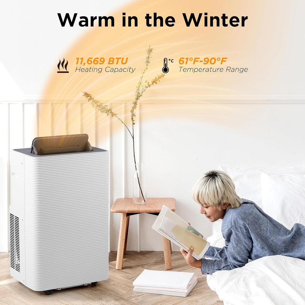 Finnmark 14,000 BTU Portable Air Conditioner and Heater, Dehumidifier, 3-Speed Fan, Covers Rooms up to 600 Sq. Ft.