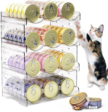 Cat Food Can Organizer, 4-Tier Cat Food Organizer