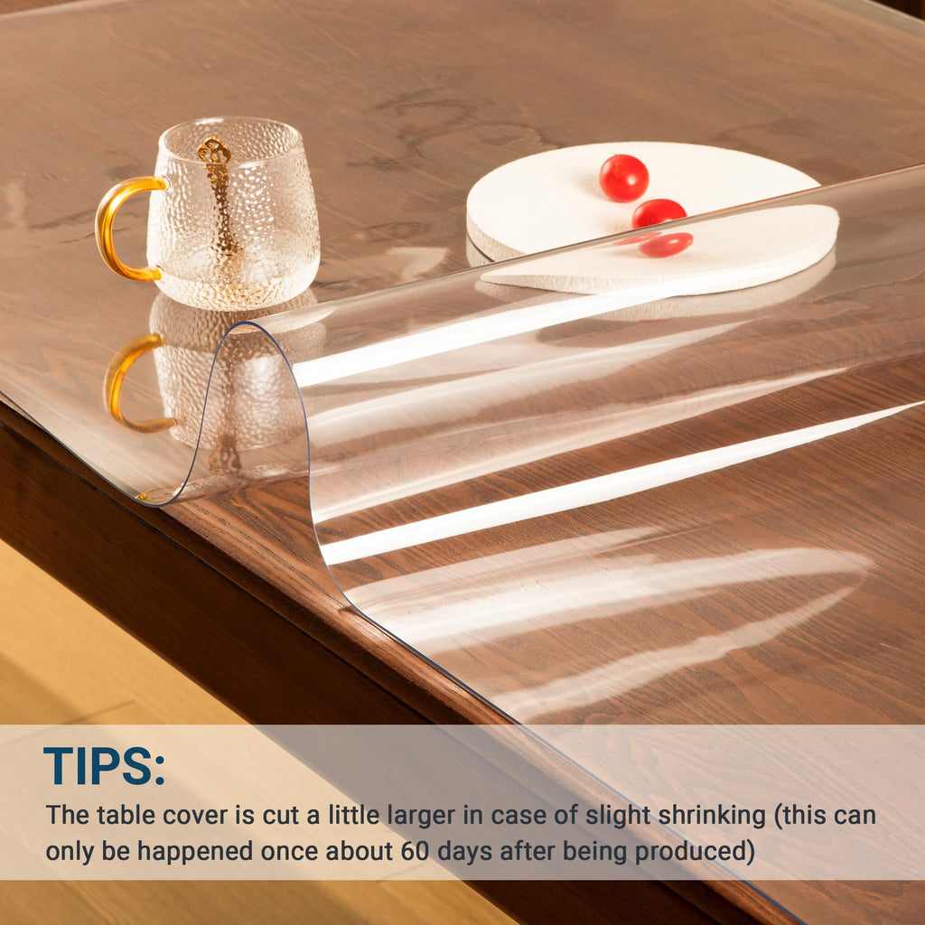 Clear Table Cover Protector 36 x 60 Inch, 1.5mm Plastic Desk Mat