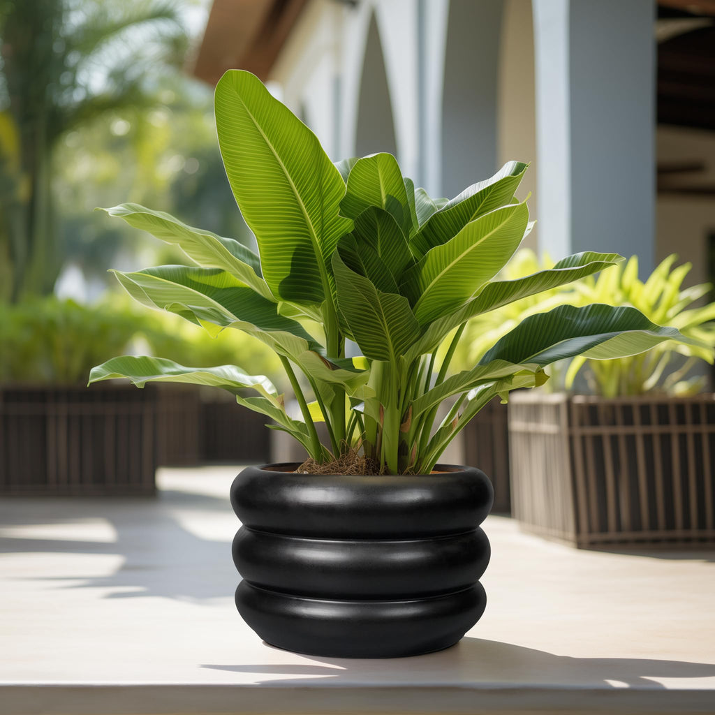 Ceramic Flower Pot 13.5 Inch - Large Planter for Indoor Plants Outdoor Plant Pot with Drainage Hole Round Planter