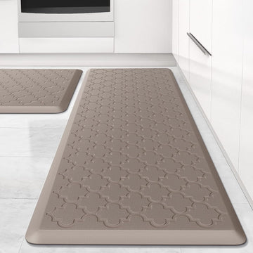 Kitchen Mat 2 PCS Cushioned Anti-Fatigue Floor Mat Standing Mat | 0.47" Thick Cushioned Memory Foam, Water Resistant