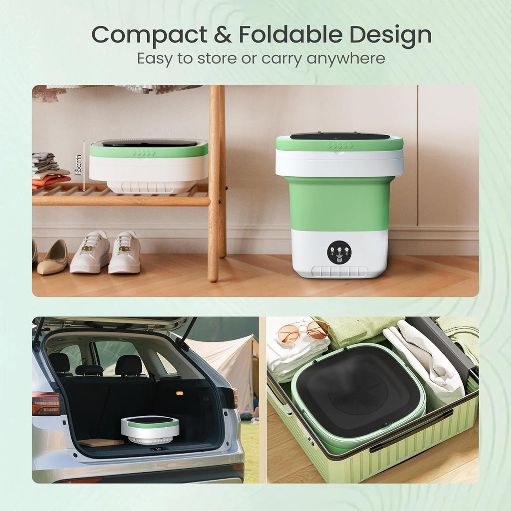 Portable Washing Machine - 16L Mini Foldable Washer with Spin Basket, 3 Cleaning Modes & Deep Cleaning for Small