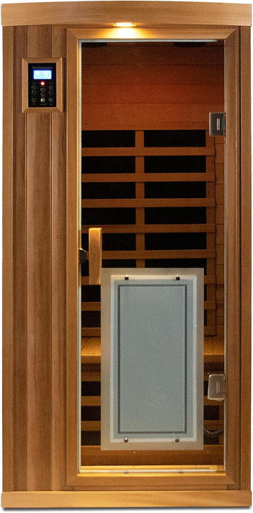 Infrared Sauna, Home Sauna 1 Person, Low EMF Sauna Wood Indoor Far Infrared Sauna