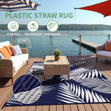 Outdoor Rug 9’x12’ Waterproof for Patio Clearance, Reversible Indoor Outdoor Plastic Straw Camping R