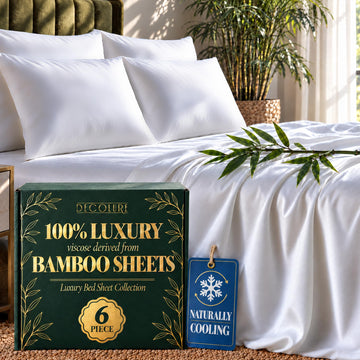 100% Viscose from Bamboo Sheets Full Size | 6 Pc Cooling Bed Set