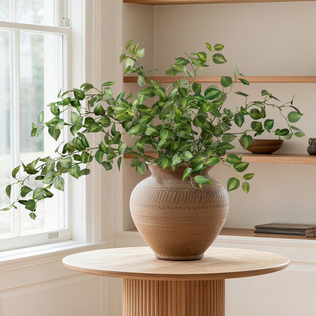 5PCS Artificial Eucalyptus Leaves Stem Plants for Spring Decor, 32.7 inch Fake Leaves Greenery Branches Green Shrubs