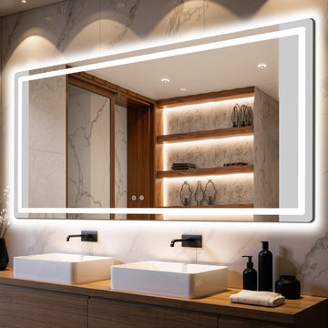 36x72 LED Bathroom Vanity Mirror with Lights, Anti-Fog, Dimmable