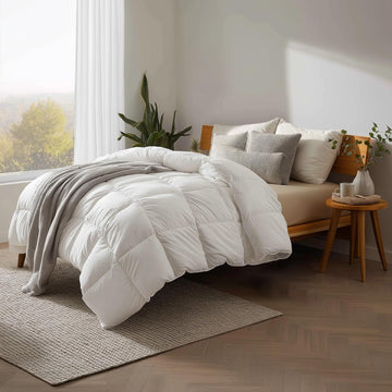All Season King Comforter, 100% Viscose Made from Bamboo, Soft Quilted Down Alternative Duvet Insert
