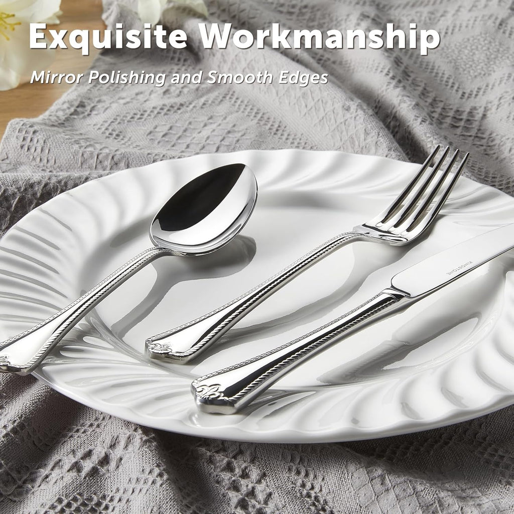 Silverware Set, 40-Piece 18/10 Stainless Steel Flatware Set Cutlery Set for 8