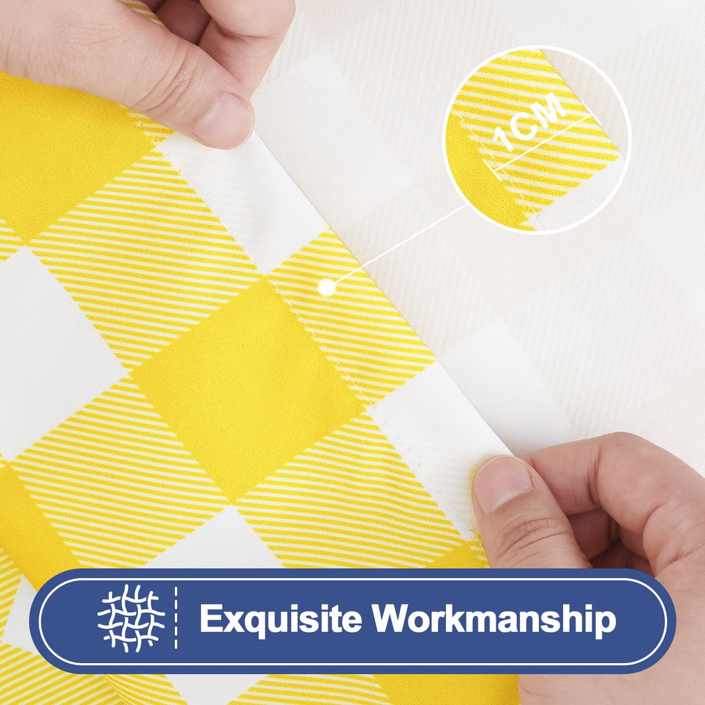 Picnic Table Cloth 2 Pack, Waterproof Elastic Fitted Tablecloths for 4FT Rectangle Tables, Washable Polyester Buffalo