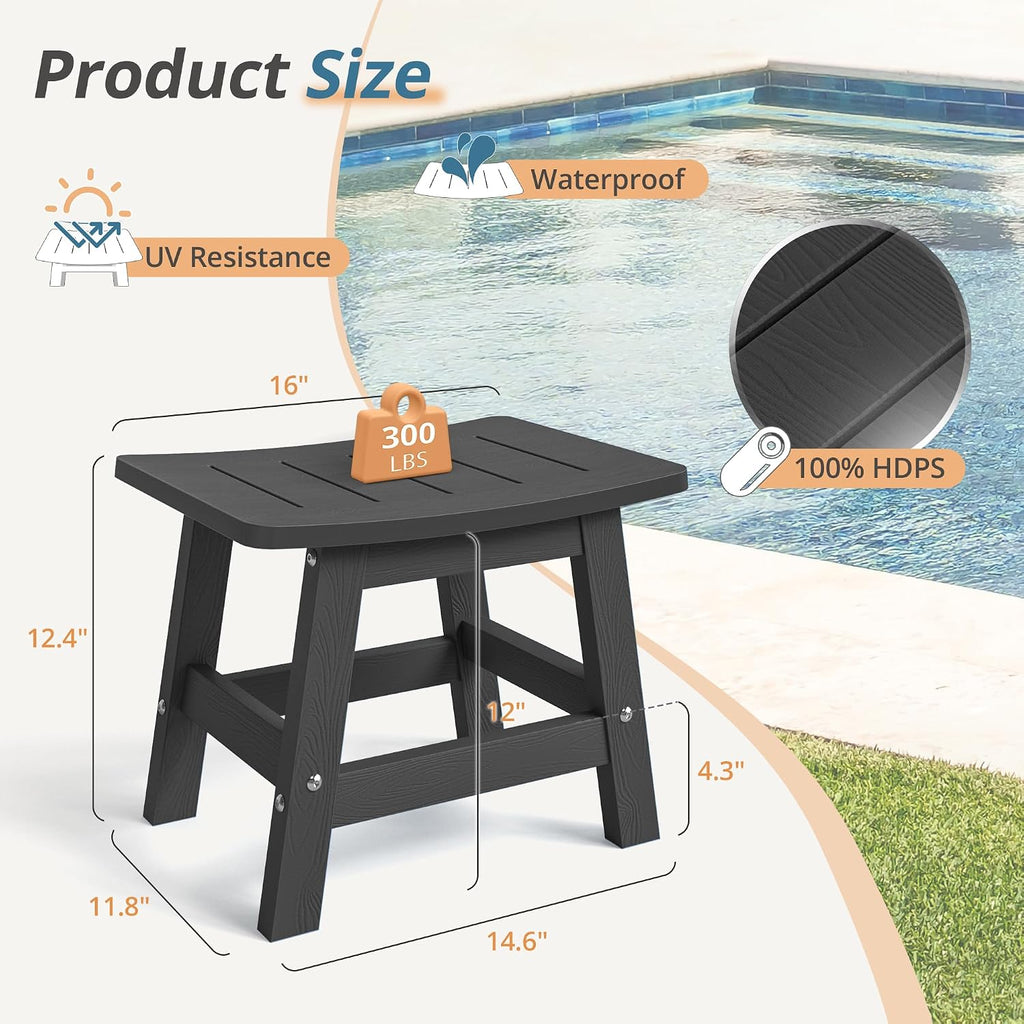 Outdoor Adirondack Ottomans, Footrest Footstool Set of 2, Outdoor Foot Rest , HDPS All Weather Waterproof Footrest