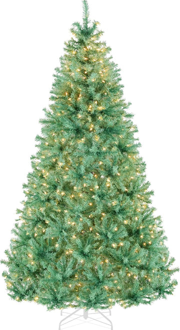 Pre-Lit Sage Green Christmas Tree, 4.5 to 9 ft, Full Artificial Holiday Decoration, Foldable