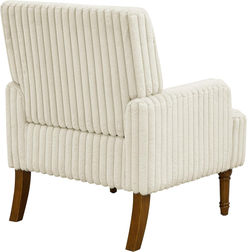 Accent Chair , Comfy Upholstered Mid-Century Reading Chair with Solid Wood Legs, Wide Singe Mid-Century Lounge Sofa